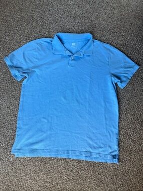 GAP Men's Bright Blue Classic All Day Pique Polo
